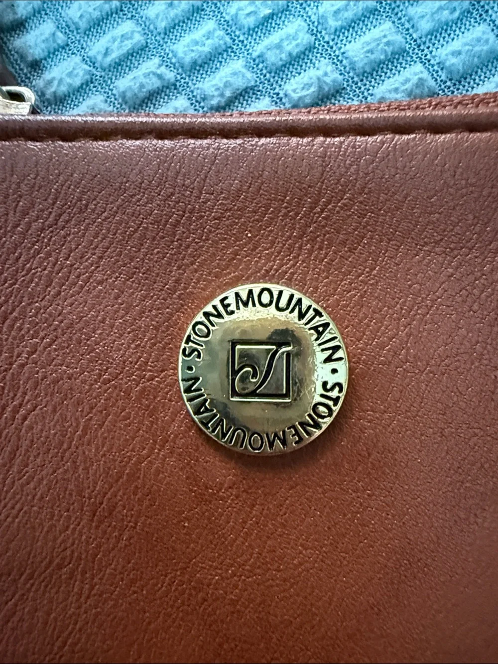 Stone Mountain Leather Rust Brown Leather Zip Wristlet with Key leather Coin